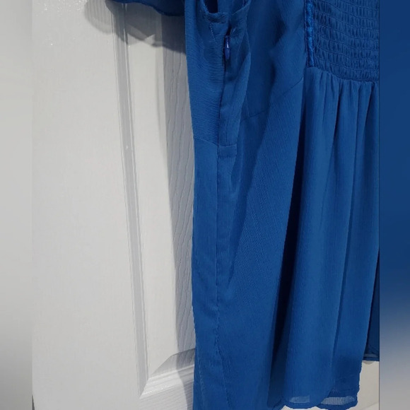 Lane Bryant Blue Chiffon Babydoll Short Sleeve Blouse in Size 18/20 - Picture 12 of 12